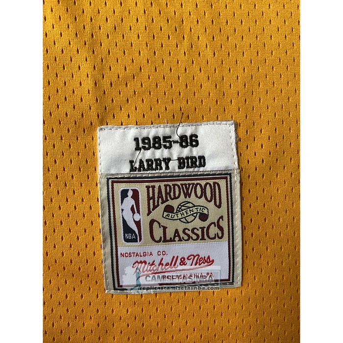 Camiseta Boston Celtics Larry Bird NO 33 Mitchell & Ness 1985-86 Amarillo